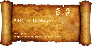 Bőle Humbert névjegykártya